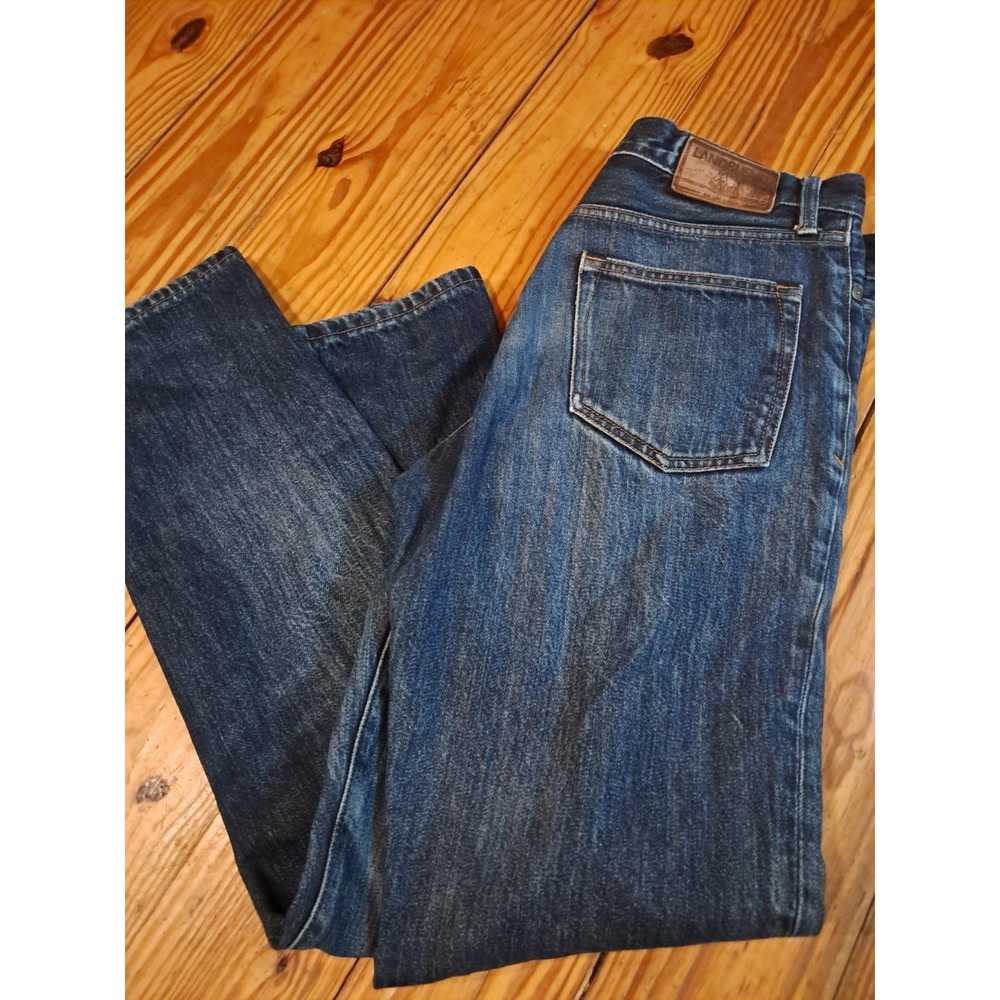 Lands End Square Rigger Mens Dark Wash Straight Leg Jeans Size 32x32 Cotton j4